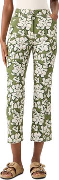 Akris punto Papercut Flowers Crop Straight Leg Jeans