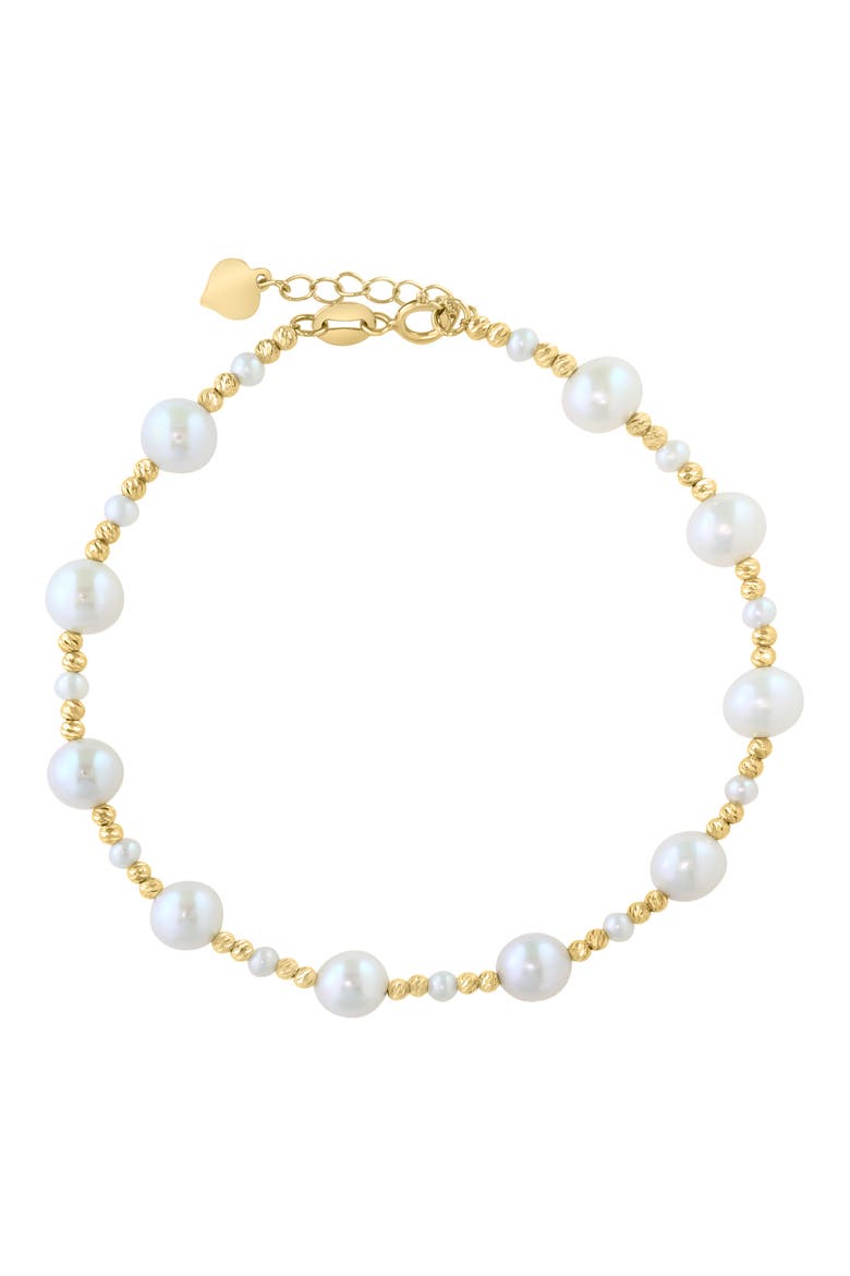 Freshwater Pearl Beaded Chain Bracelet, Main, color, WHITE