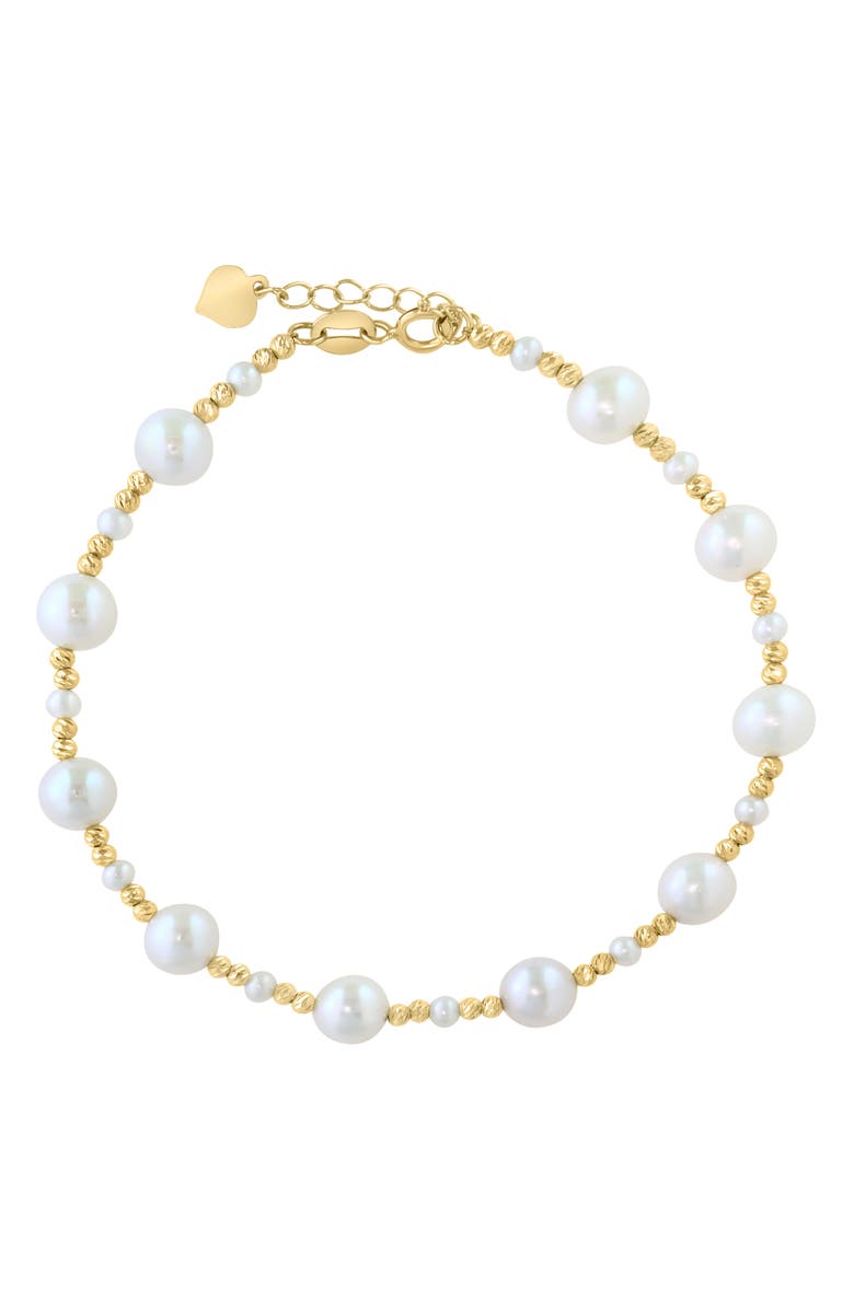 EFFY Freshwater Pearl Beaded Chain Bracelet, Main, color, White