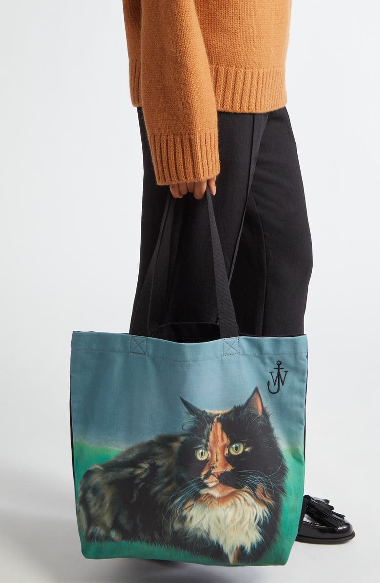 JW Anderson Cat Canvas Tote, Alternate, color,