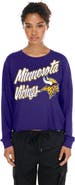 New Era Women's New Era Purple Minnesota Vikings Cropped Oversized Long Sleeve T-Shirt