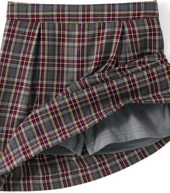 School Uniform Girls Plaid Skort Top of Knee