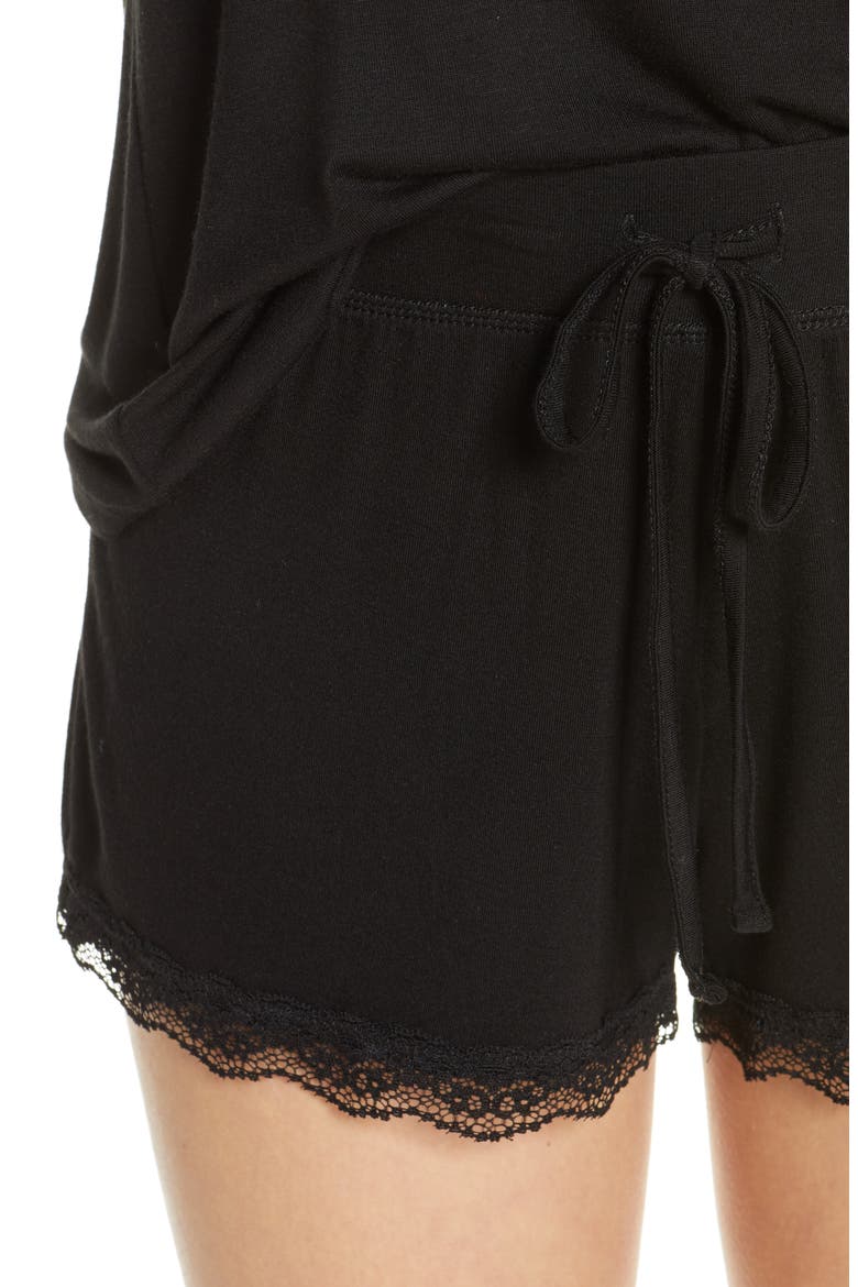 Intimates All American Shortie Pajamas, Alternate, color, BLACK