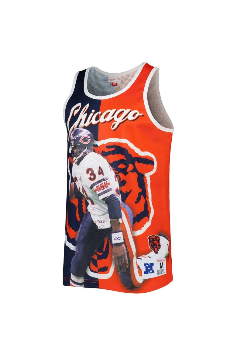 Men's Mitchell & Ness Walter Payton Navy/Orange Chicago Bears Retired Player Graphic Tank Top, Alternate, color, Navy
