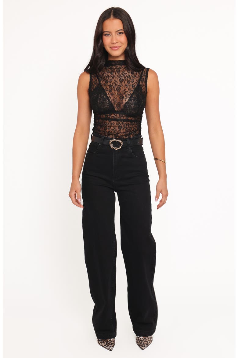 Gala Sleeveless Embroidered Lace Top, Alternate, color, BLACK