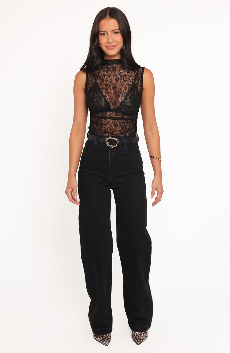 Petal & Pup Gala Sleeveless Embroidered Lace Top, Alternate, color, Black