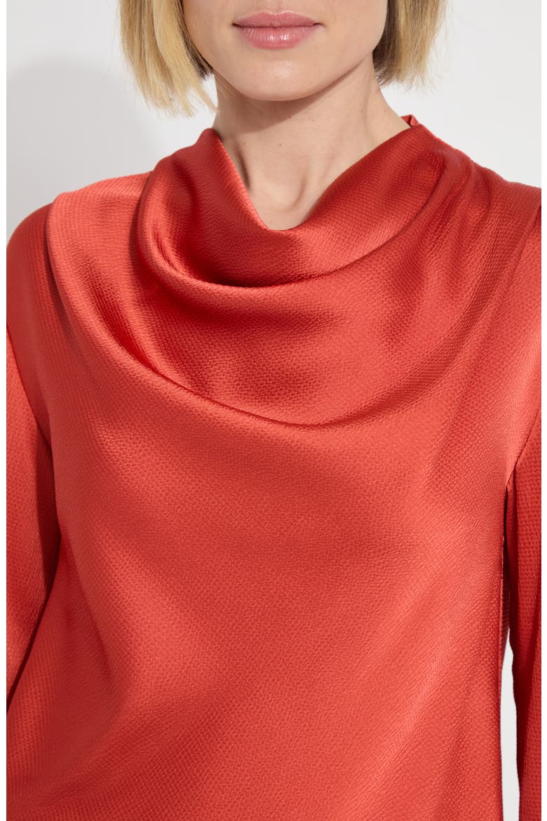 Cowl Neck Top, Alternate, color, EARTHY ORANGE