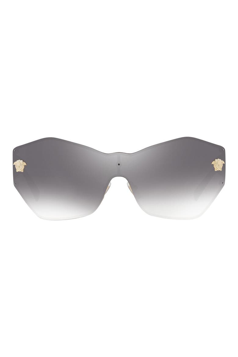 Gradient Shield Sunglasses, Main, color, GOLD/ SILVER MIRRORED GRADIENT