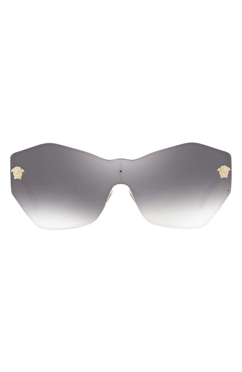 Versace Gradient Shield Sunglasses, Main, color, Gold/ Silver Mirrored Gradient