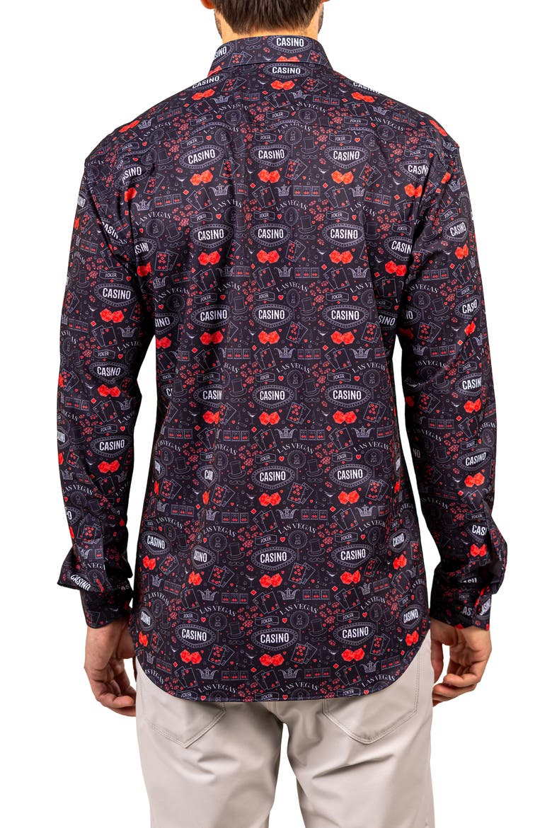 Fibonacci Stretch Ascension 3308 Contemporary Fit Button-Up Shirt, Alternate, color, BLACK