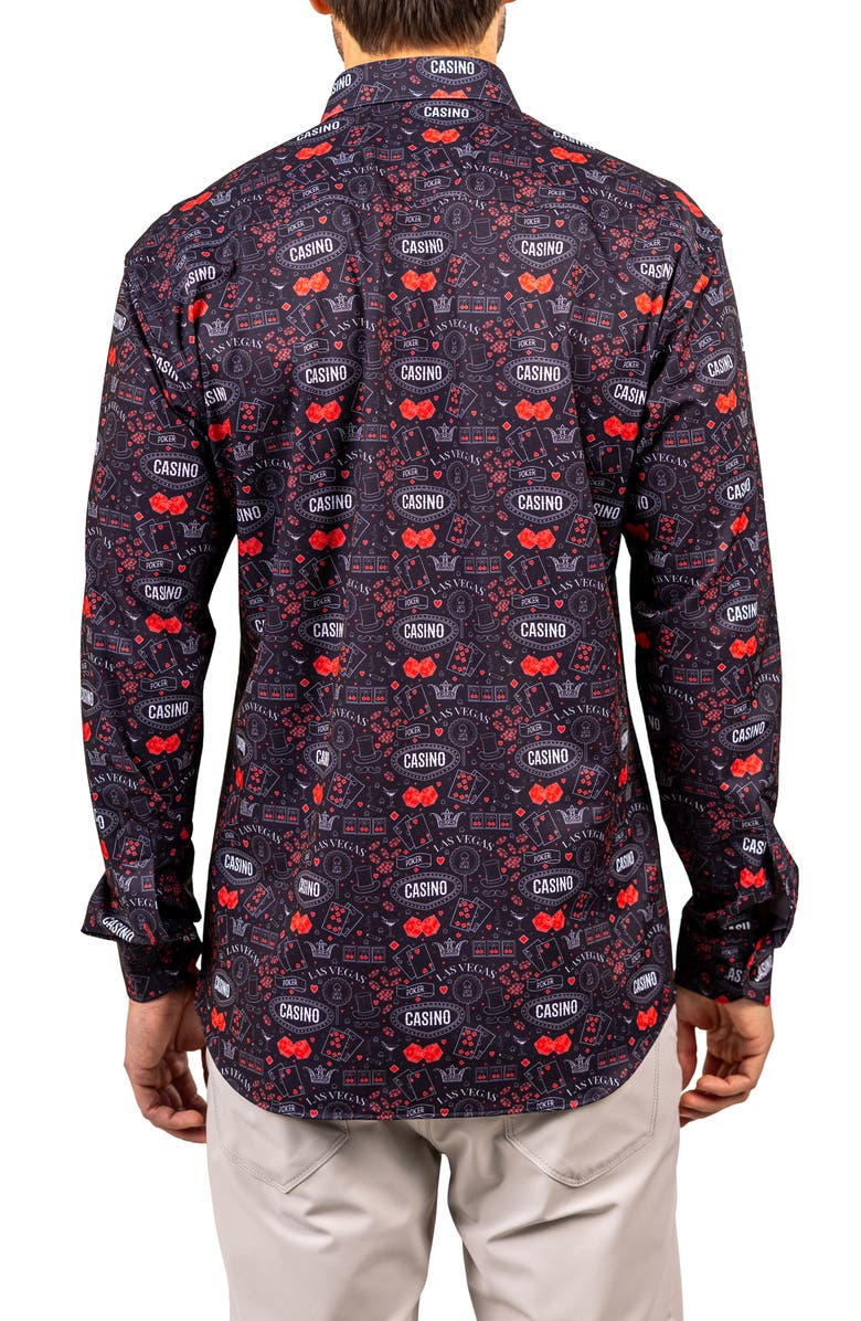 Maceoo Fibonacci Stretch Ascension 3308 Contemporary Fit Button-Up Shirt, Alternate, color, Black