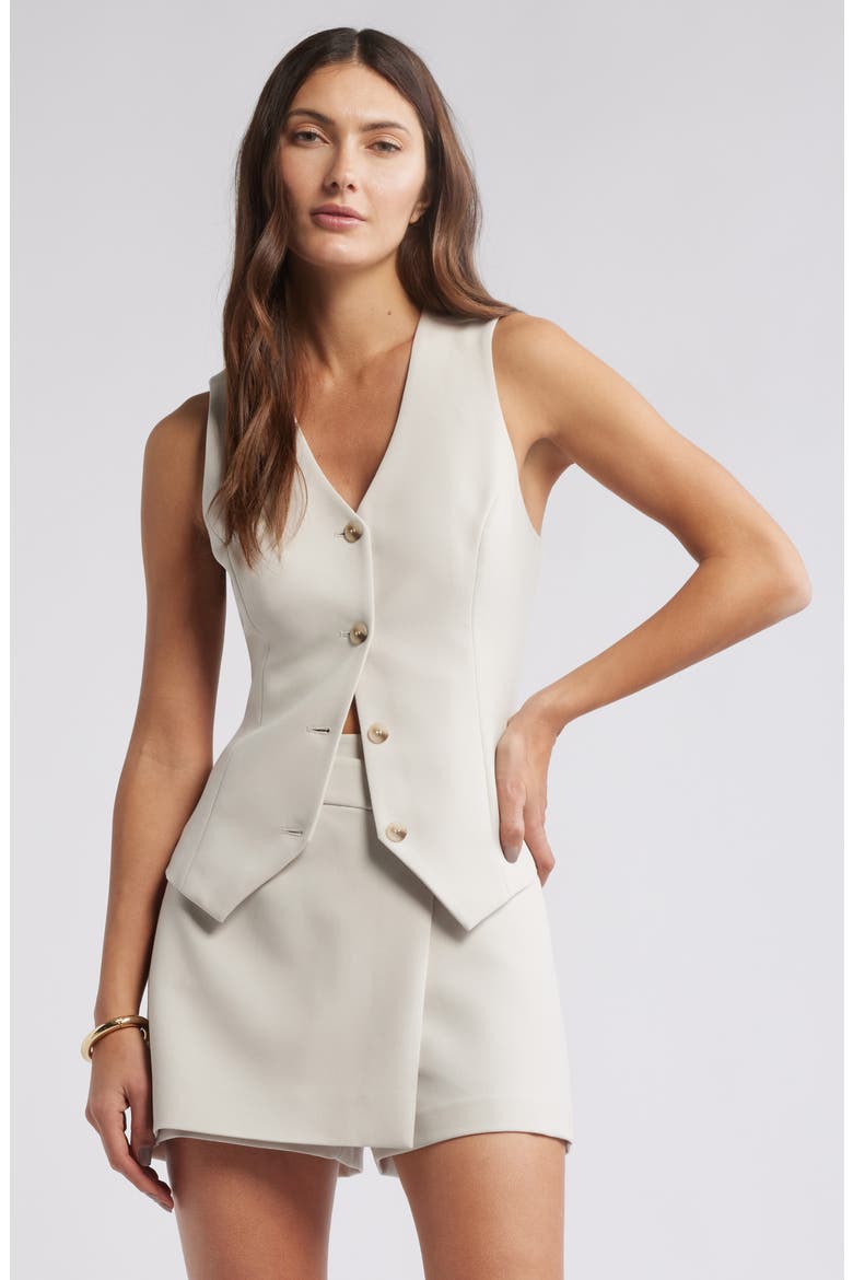 Icon Twill Tailored Waistcoat, Main, color, BEIGE PUMICE