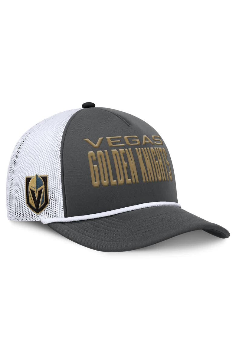 FANATICS Men's Fanatics Charcoal/White Vegas Golden Knights Authentic Pro Rink A-Frame Adjustable Hat, Main, color, Charcoal