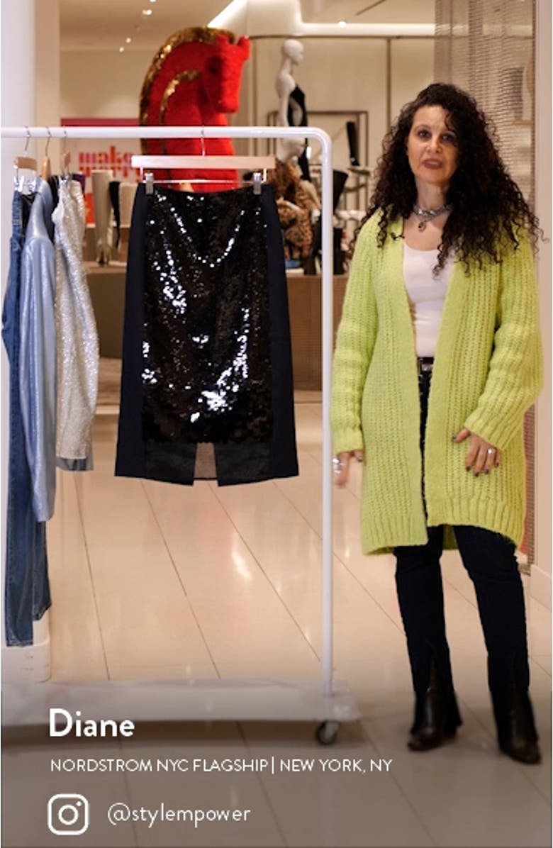 Sequin Front Midi Skirt, sales video thumbnail