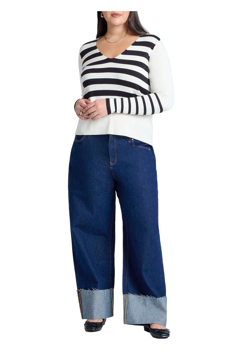 ELOQUII Tall Cuff Jean, Main, color, Dark Wash Denim