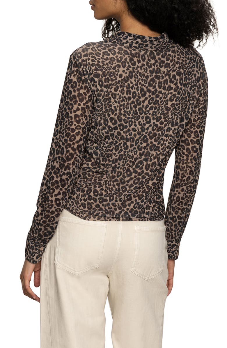 Sanctuary Mesh Button-Down Shirt, Alternate, color, French Kitty