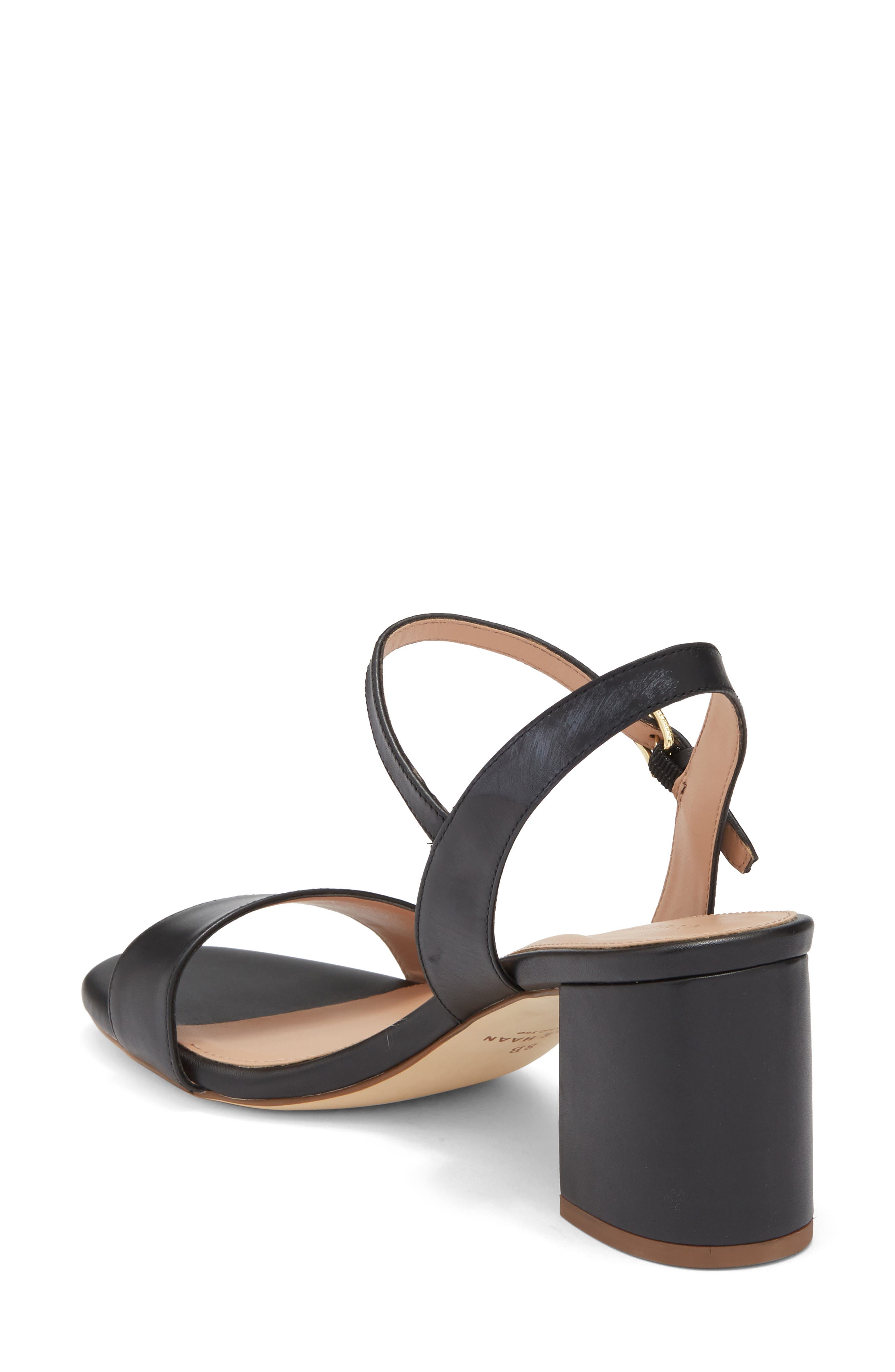 Cole Haan Josie Block Heel Sandal, Alternate, color, Black Leather / Woven