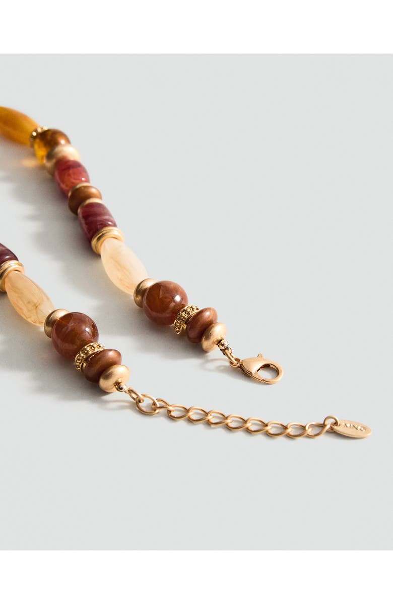MANGO Combined Beads Necklace, Alternate, color, Brown