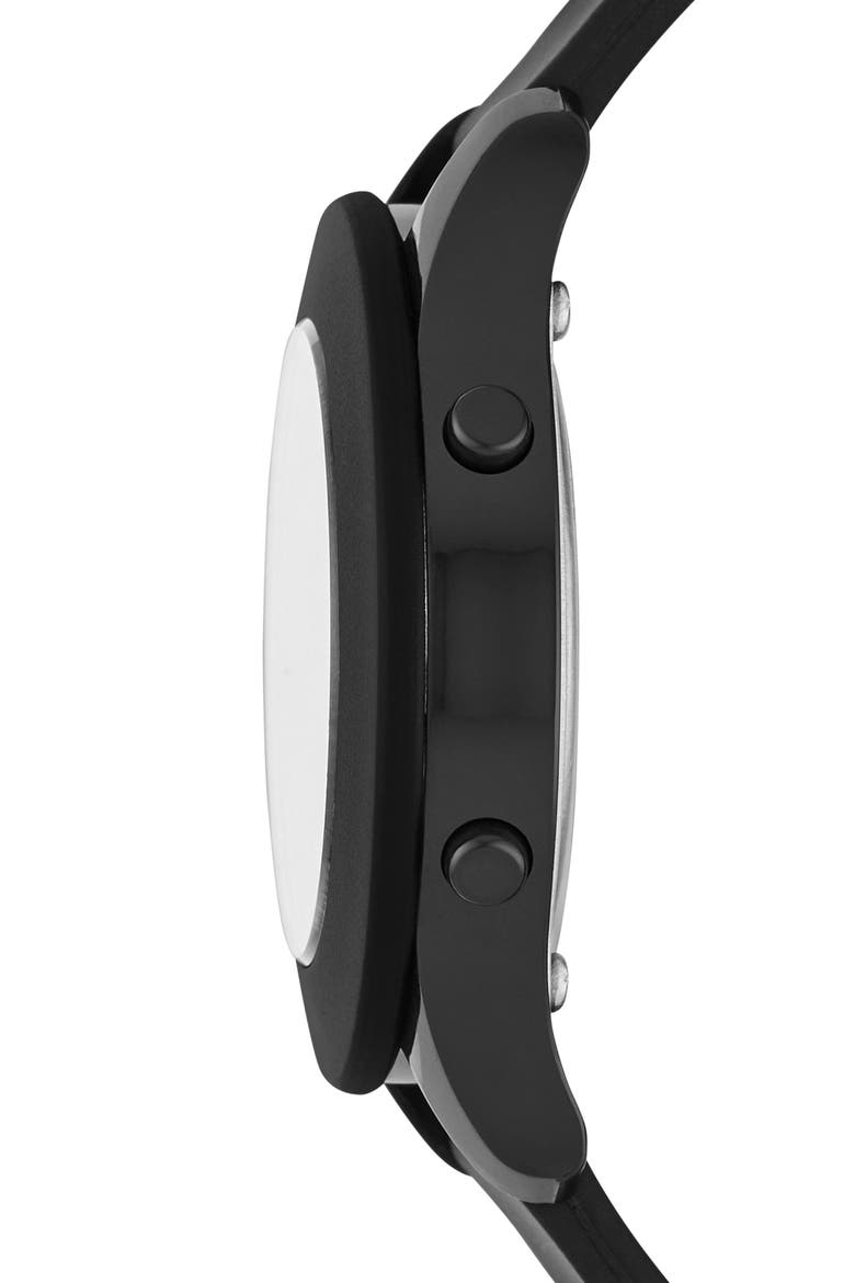 Rosencrans Digital Silicone Strap Watch, 37mm, Alternate, color, BLACK