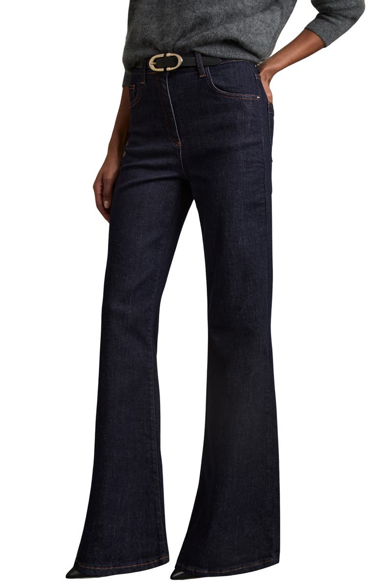 Reiss Bonnie Flare Jeans, Alternate, color, Dark Blue