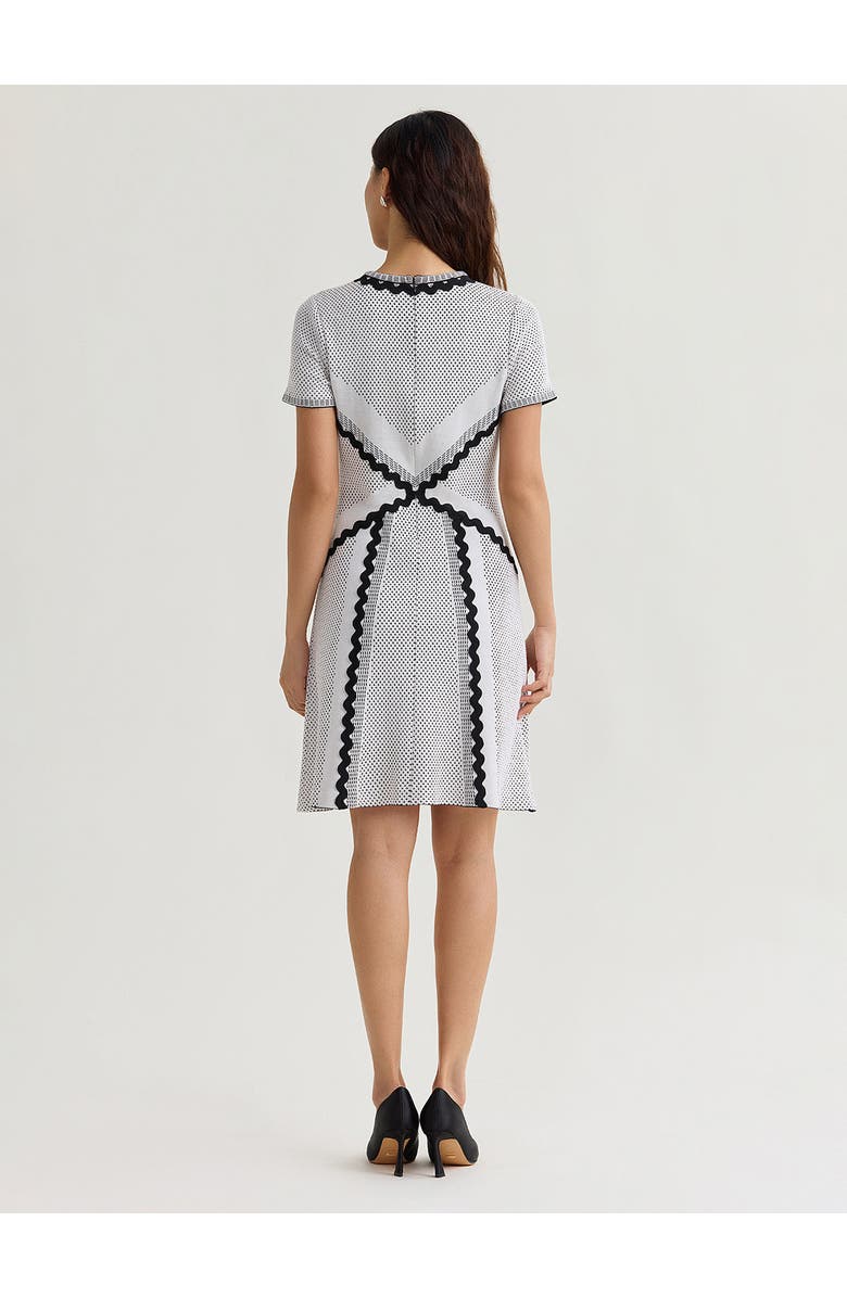 Misook A-Line Monochrome Dotted Stitch Knit Dress, Alternate, color, Black/White/Grey