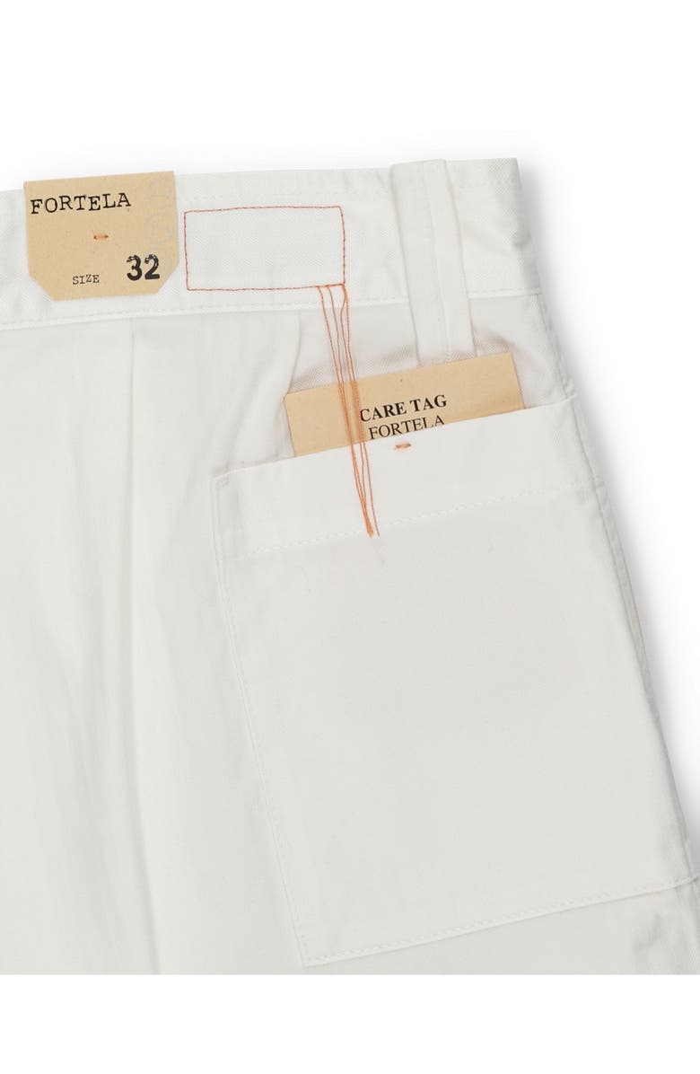 Fortela Bedford Herringbone Cotton Bermuda, Alternate, color, White