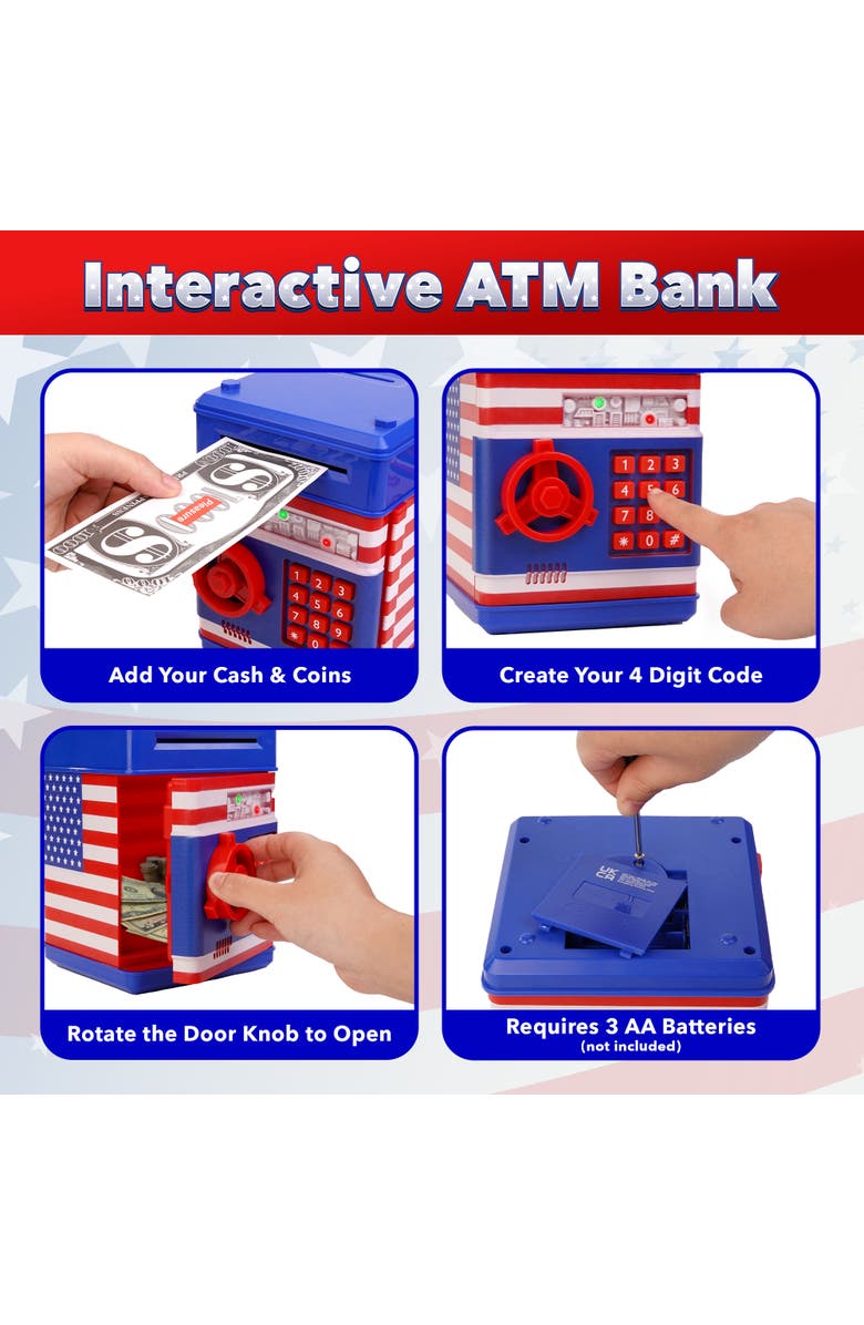 USA Toyz All-American Electronic Piggy Bank, Alternate, color, Red, White And Blue