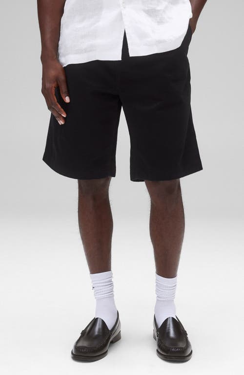 Reigning Champ Sophomore Relaxed Fit Pleated Cotton Twill Chino Shorts In Black
