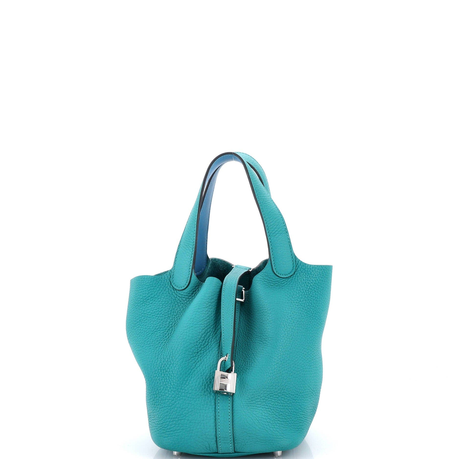 Pre-Owned Hermes Eclat Picotin Lock Bag Clemence with Swift PM, Main, color, Vert Verone