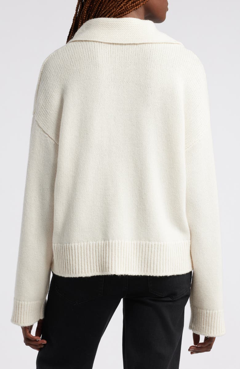 rag & bone Danica Wool & Cashmere Polo Sweater, Alternate, color, Ivory