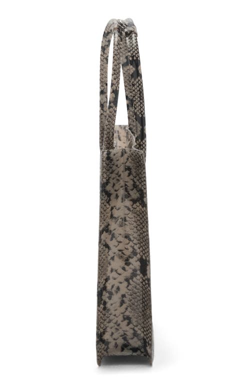 Mango Double Handle Snake Print Faux Leather Tote In Beige