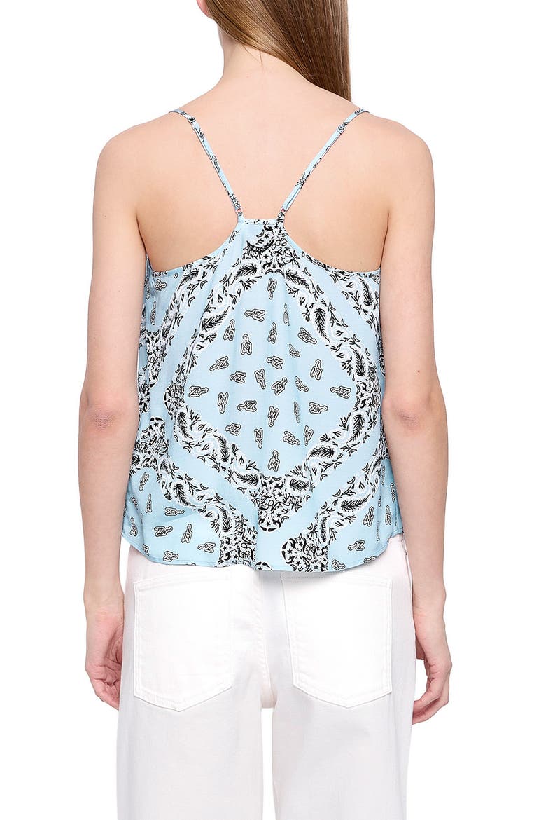 Cespa Bandana Print Lace Trim Camisole, Alternate, color, BLEU OXFORD