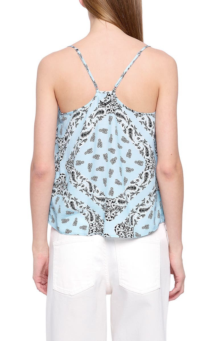 Zadig & Voltaire Cespa Bandana Print Lace Trim Camisole, Alternate, color, Bleu Oxford