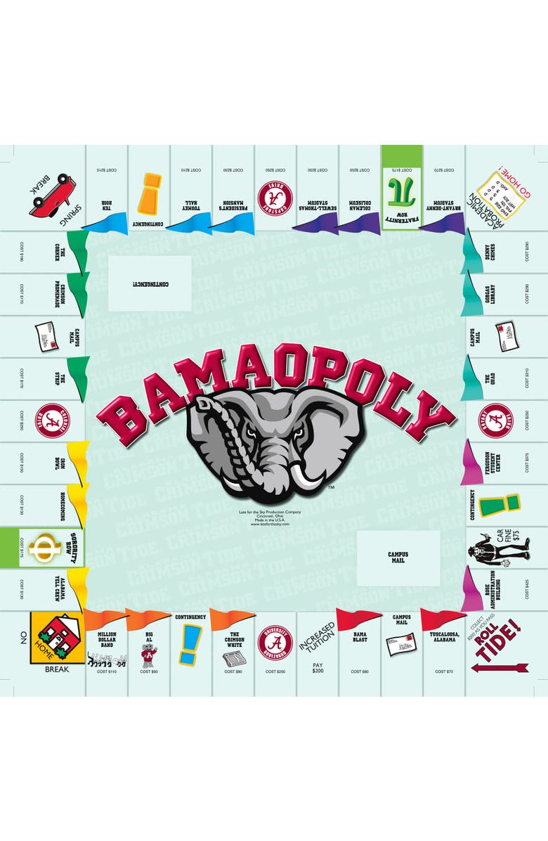 Late for the Sky University Of Alabama Bamaopoly Monopoly Board Game, Alternate, color,