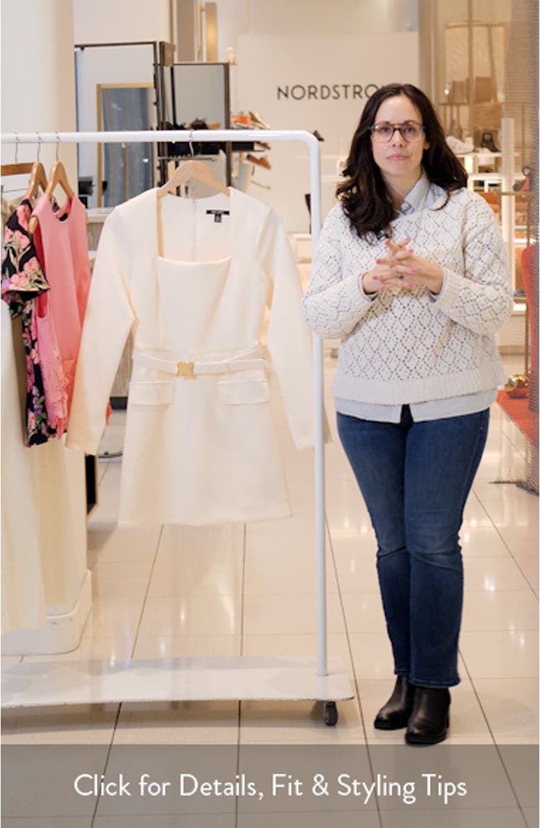 Belted Long Sleeve Sheath Dress, sales video thumbnail