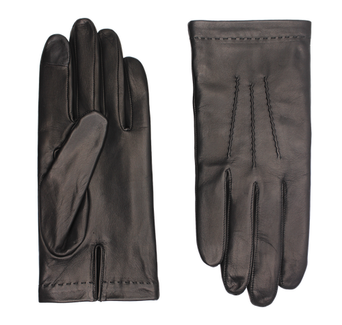 Agnelle Loic Alpaca Lined Lambskin Glove In Gray