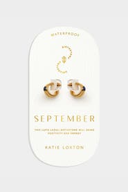 Katie Loxton 'September' Waterproof Gold Birthstone Hoop Earrings