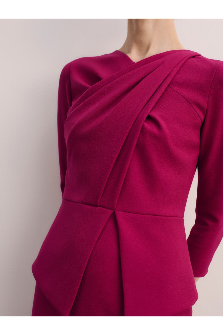 Alina Peplum Midi Dress, Alternate, color, Pink