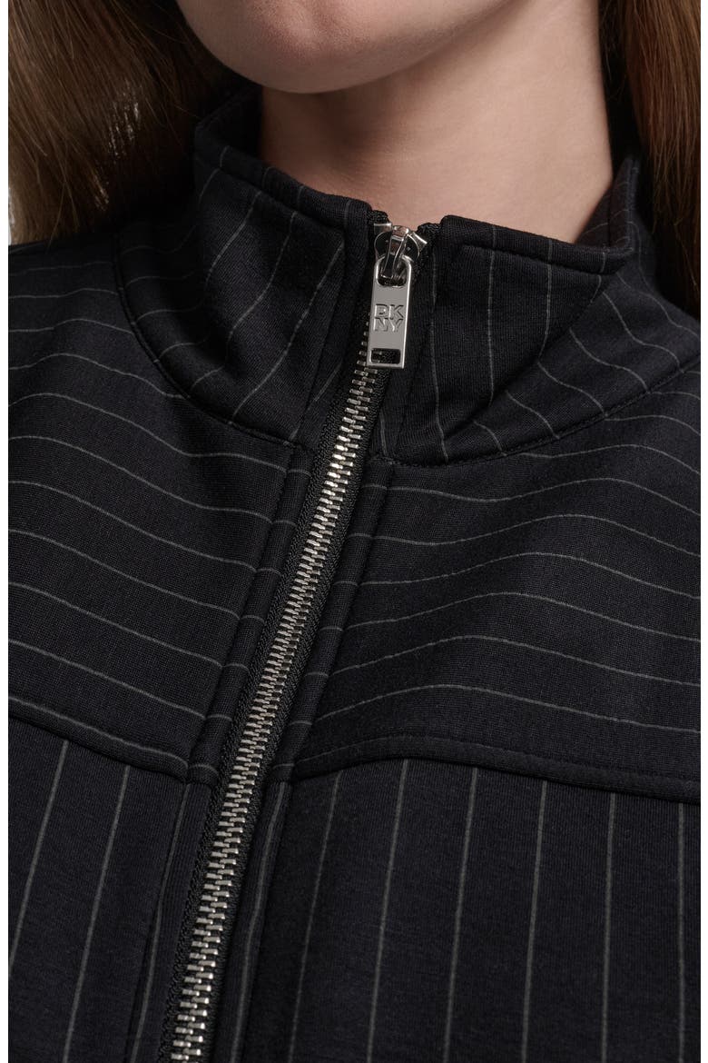 Pinstripe Zip Jacket, Alternate, color, BLACK PINSTRIPE