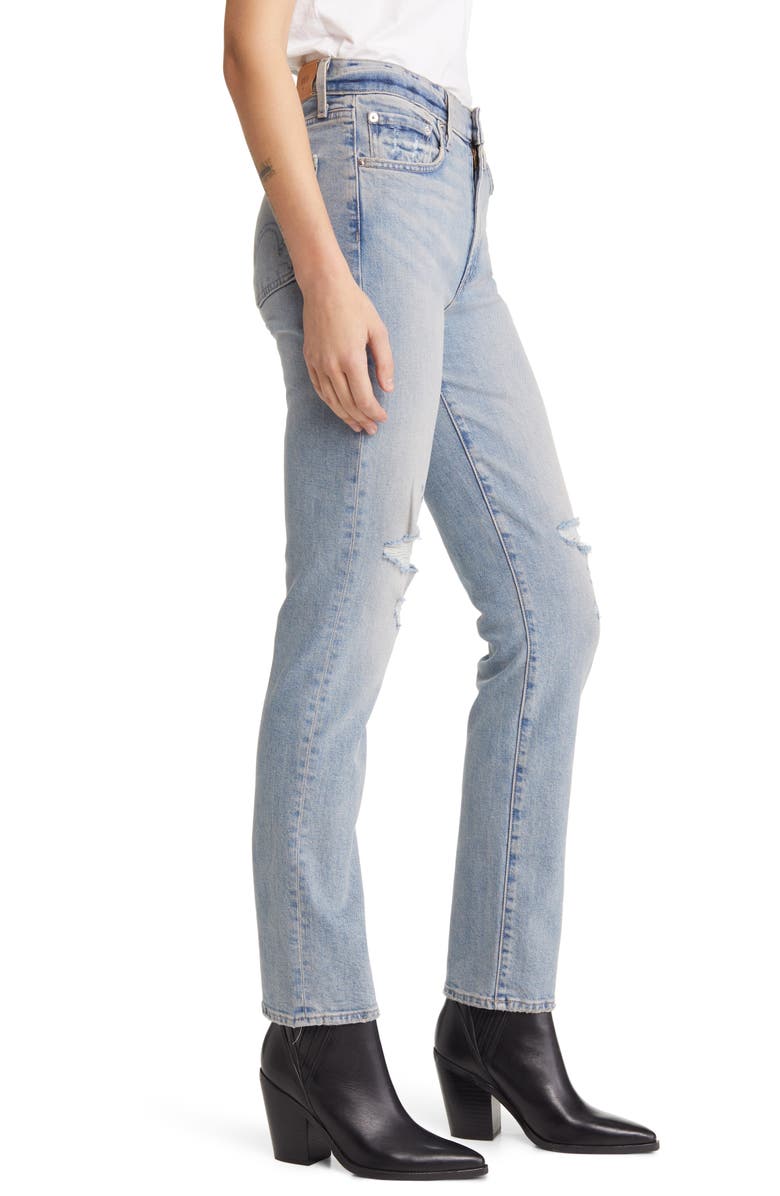 EDWIN Elin High Waist Ripped Slim Jeans, Alternate, color,