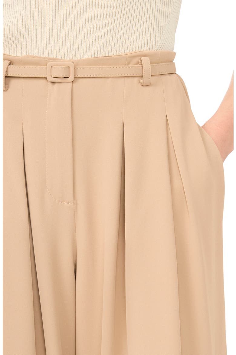 Belted Pleated High Waist Wide Leg Pants, Alternate, color, NOMAD CAMEL