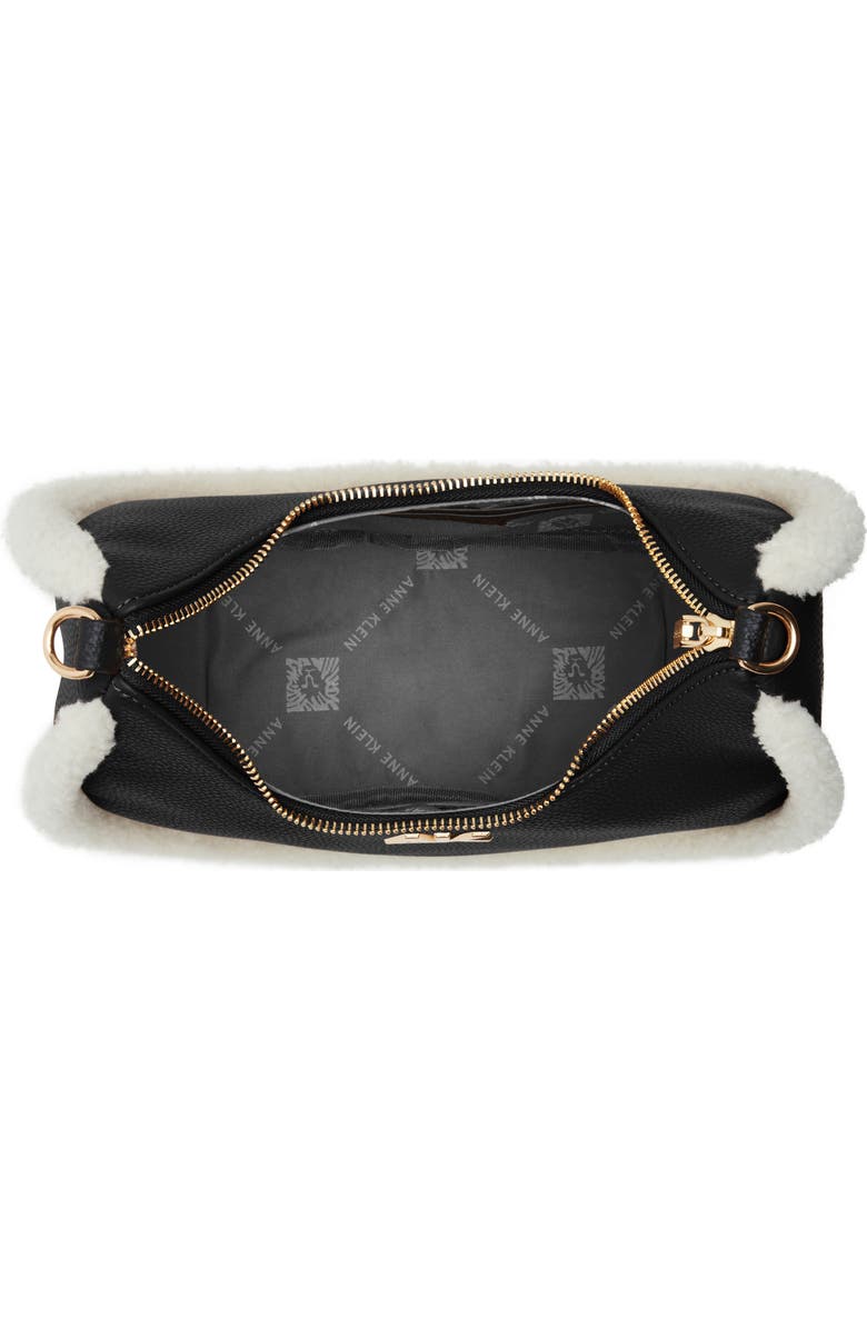 Anne Klein Faux Fur Trim Chain Swag Shoulder Bag, Alternate, color,