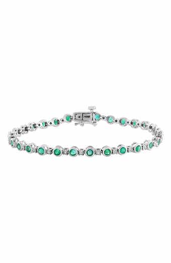 Sterling Silver Ruby and Diamond Bracelet