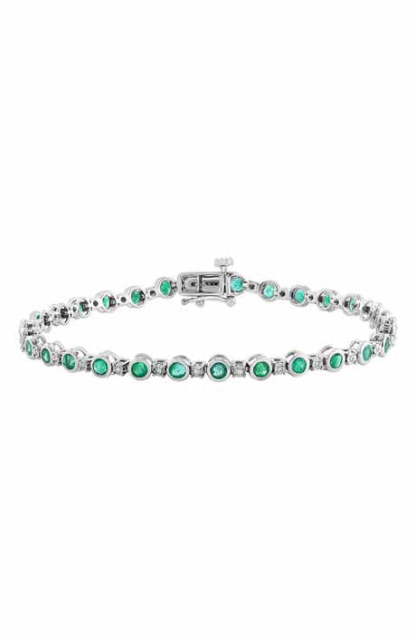 Sterling Silver Ruby and Diamond Bracelet
