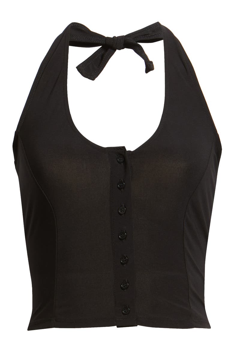 Mia Halter Crop Top, Alternate, color, BLACK