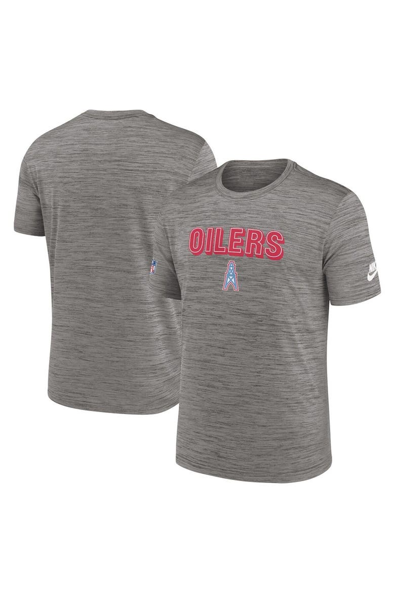 Men's Nike Heather Charcoal Tennessee Titans Oilers Throwback Sideline Alternate Performance T-Shirt, Main, color, Heather Charcoal
