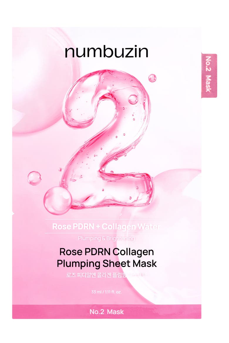 5-Pack No.2 Rose PDRN Collagen Sheet Masks, Main, color, NO COLOR