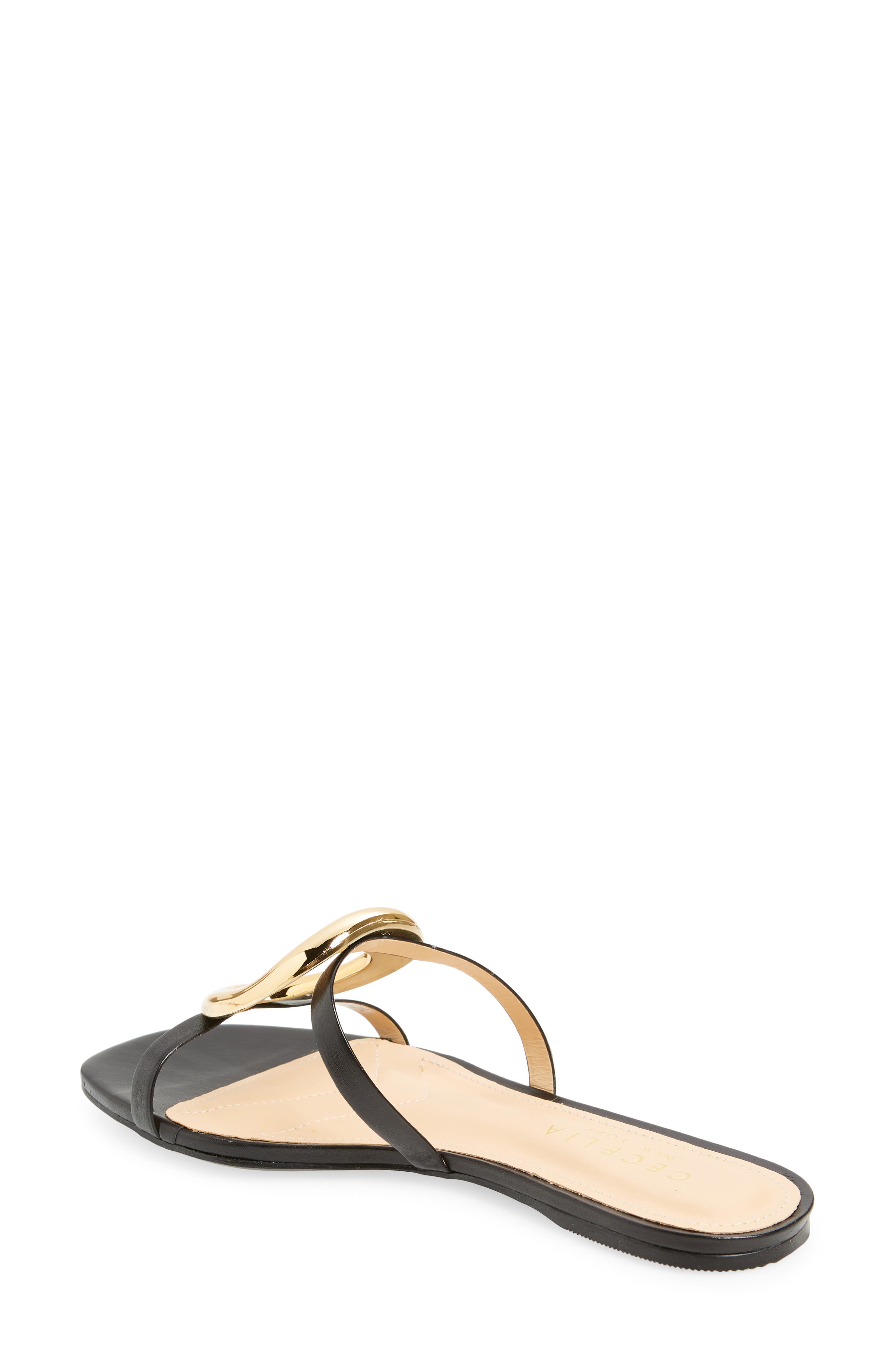 Cecelia New York Melissa Slide Sandal, Alternate, color, Black Gold