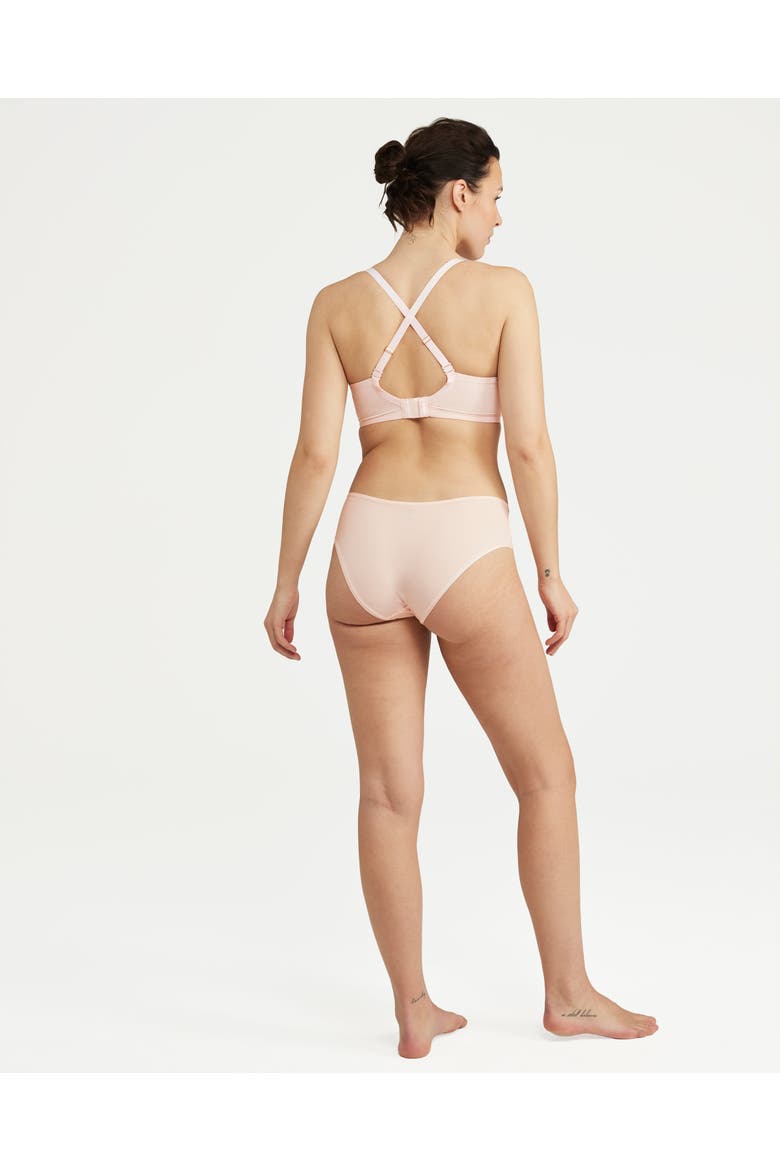 The Stretch Mid Rise Bikini Brief, Alternate, color, BLUSH PINK