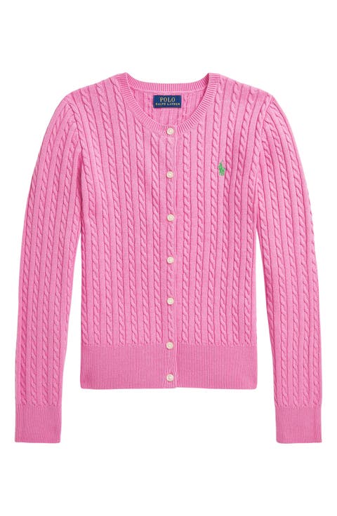 Kids' Cable Knit Cotton Cardigan (Big Kid)